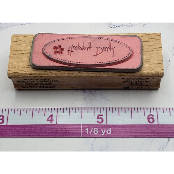 Happy Day Words Writing Quote Studio G Pink Light Designs Wooden Rubber Stamp - Picture 6 of 7